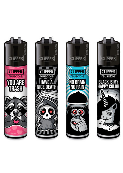 BLACK IS MY HAPPY COLOR / CLIPPER SLOGAN - FEUERZEUG