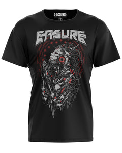 Schwarzes T-Shirt mit grafischem Aufdruck.