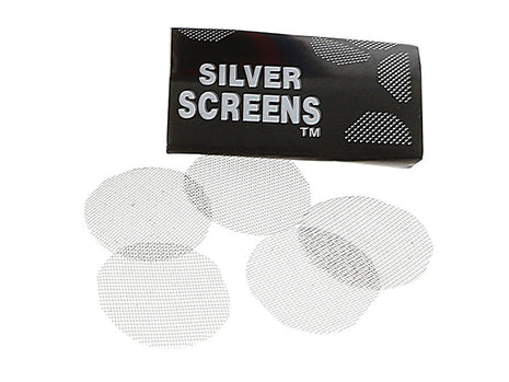 Silberne Rohrschirme und Verpackungen.