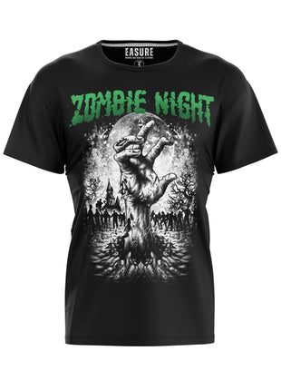 Schwarzes T-Shirt mit Zombiemotiv.
